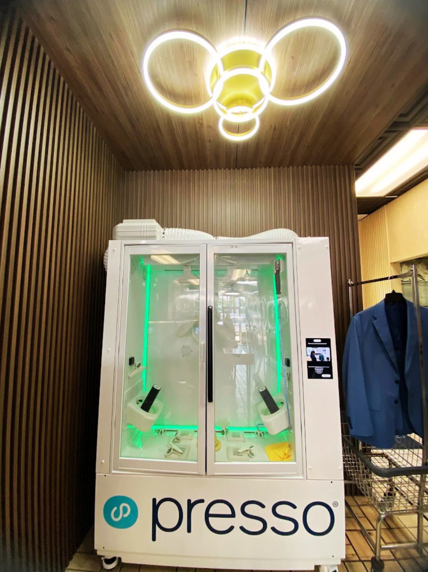 Presso eco-friendly dry cleaning machine at The Launderette Lounge