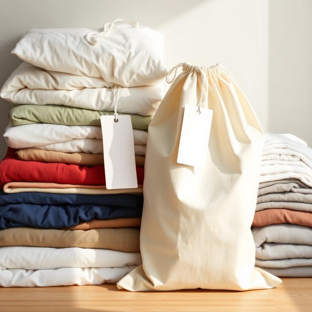 Bagged and tagged resident personal laundry with folded bedding — Hialeah