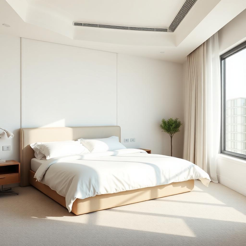 Bright modern hotel guest room with crisp white bed linens — Hialeah