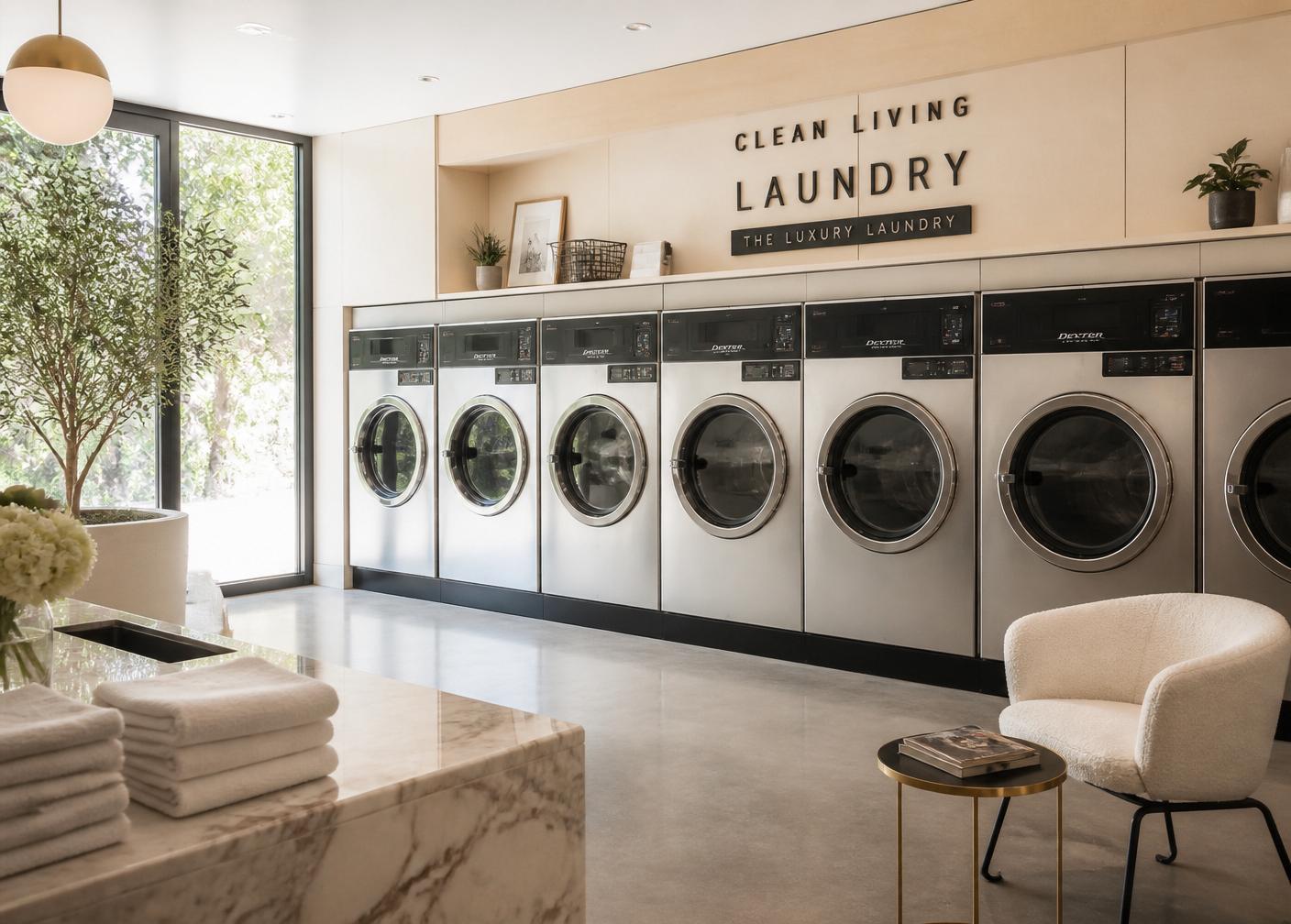 Clean laundry folded and ready for delivery