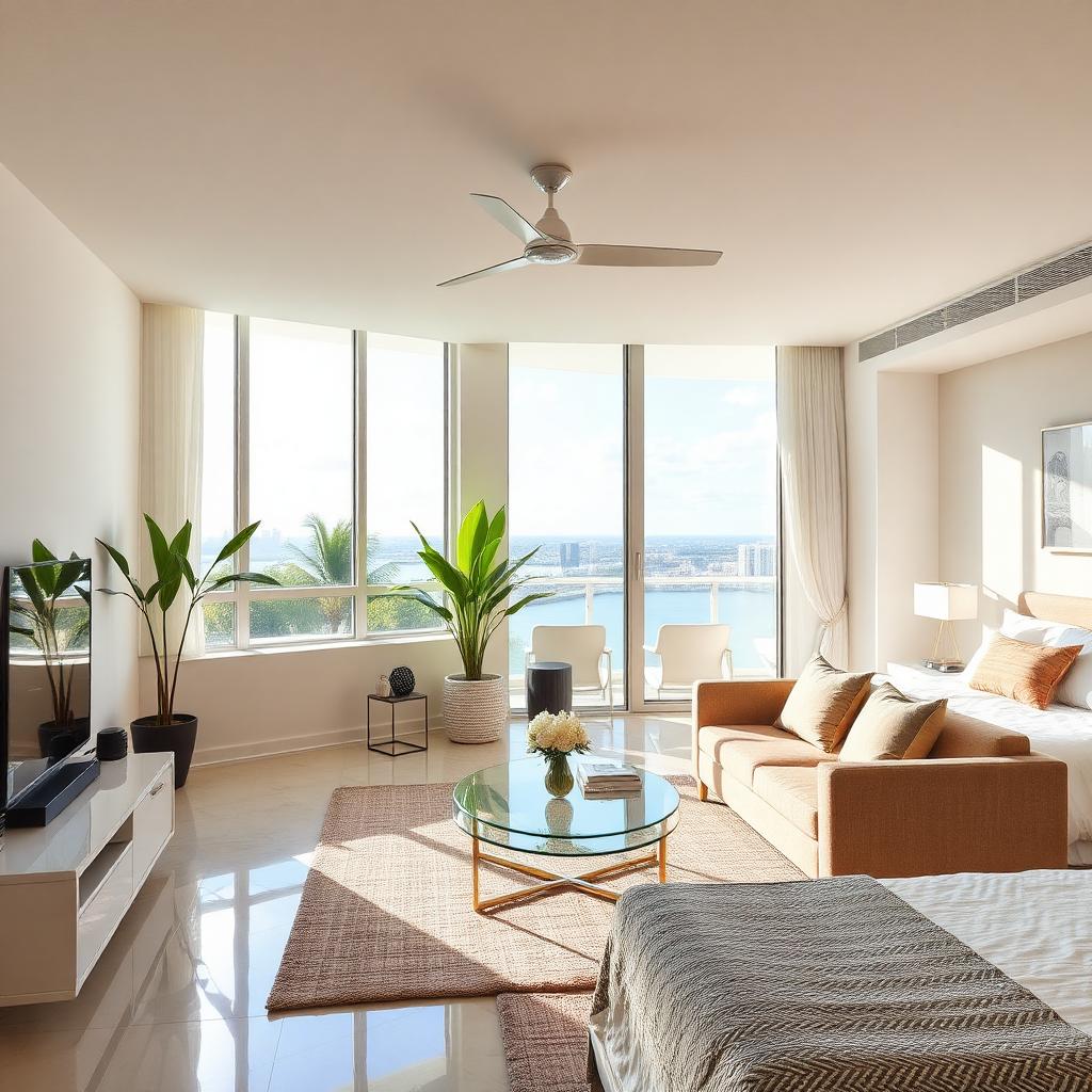 Bright Miami short-term rental apartment interior — Hialeah